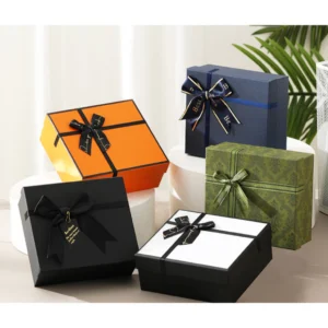 กล่องของขวัญ + ถุง กล่องสำเร็จรูป ทรงสี่เหลี่ยมผืนผ้า ของขวัญ กล่องใส่เสื้อ กล่องใส่ของขวัญ