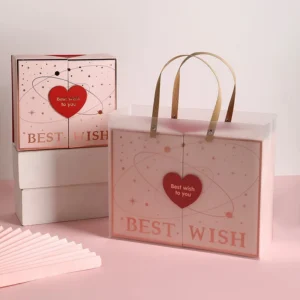 กล่องของขวัญ + ถุง กล่องของขวัญสำเร็จรูปสุดหรู เหมาะสำหรับใส่เสื้อและของขวัญ