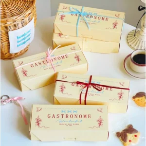 กล่องใส่ขนมลายโบว์ กล่องใส่คุกกี้ลายโบว์พาสเทลวินเทจ