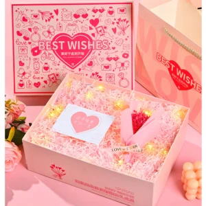 กล่องของขวัญ + ถุง กล่องสำเร็จรูป ทรงสี่เหลี่ยมผืนผ้า ของขวัญ กล่องใส่เสื้อ กล่องใส่ของขวัญ