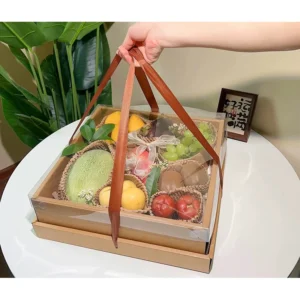 กล่องผลไม้ กล่องของขวัญ กล่องกระดาษพร้อมฝาไมก้า สําหรับของขวัญสุดหรู